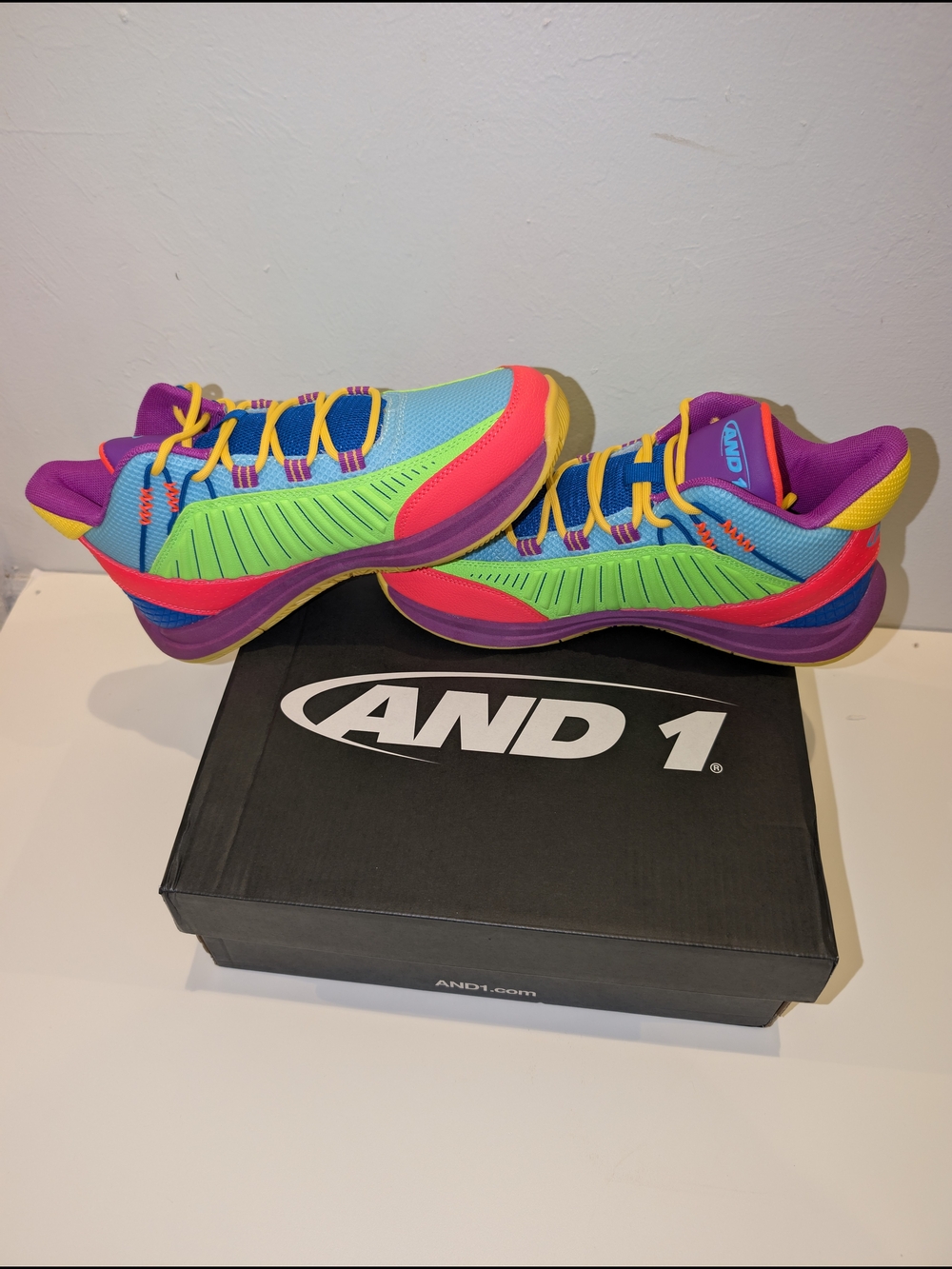 AND1 Multicolor Sneakers - Blue, Green, Pink, Purple, Yellow